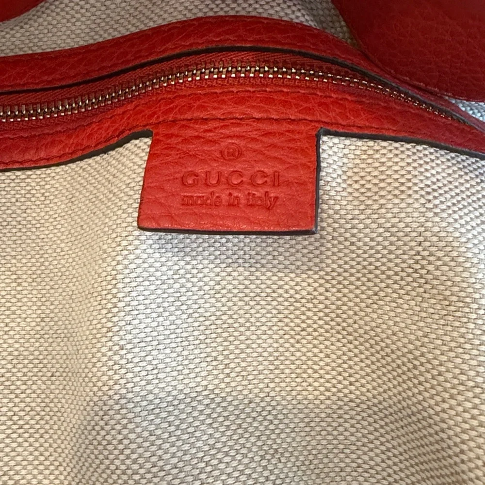 GUCCI Interlocking G Soho Pebbled Leather with strap ✨ Gorgeous burnt orange - Picture 14 of 15